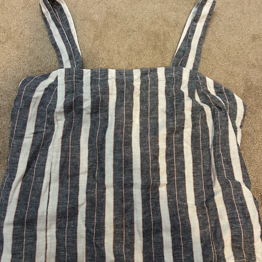 LOFT Navy and White Striped Top